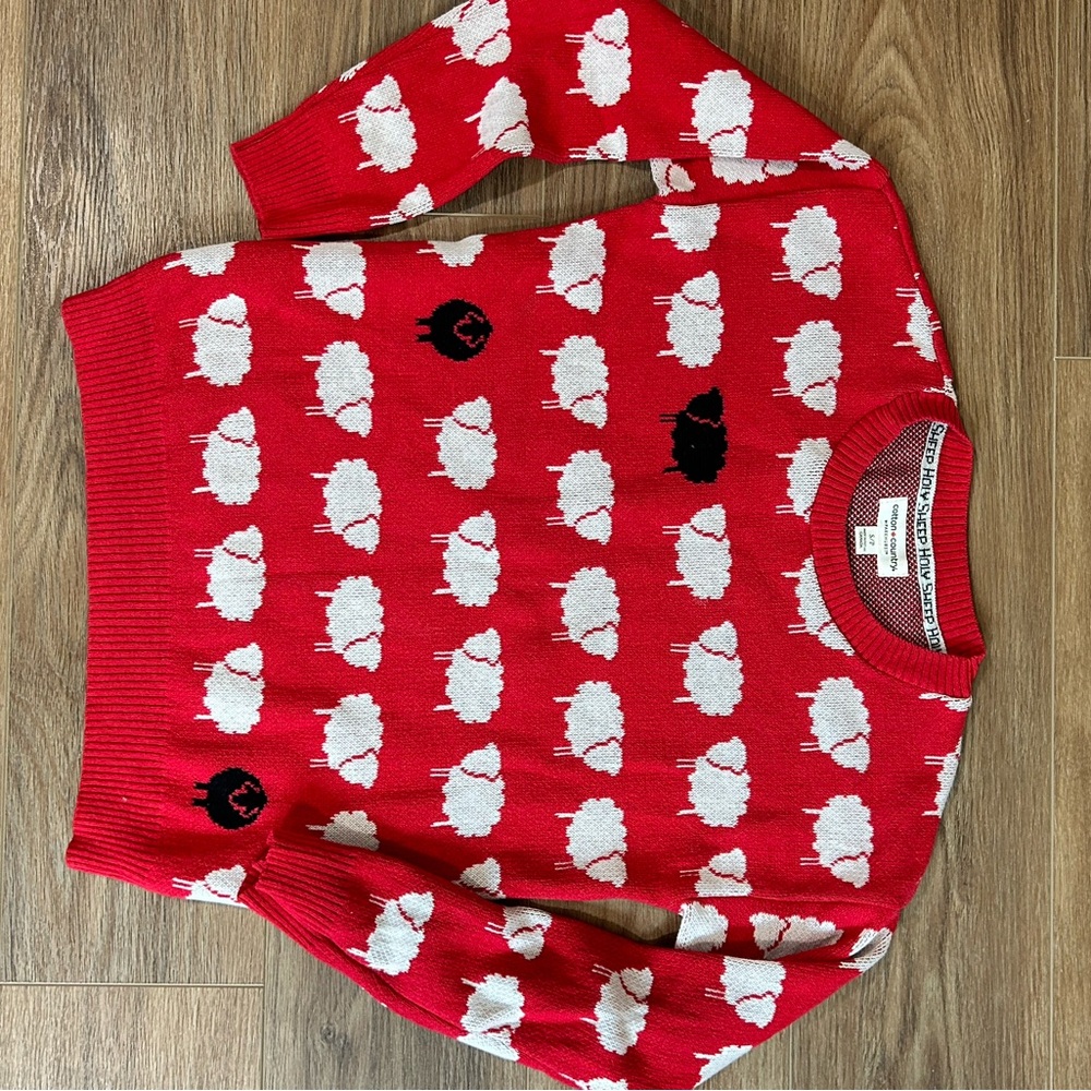 Parkhurst Red and White Crew Neck Sweater